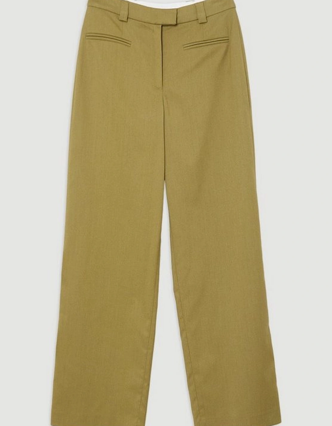 Soft Structured Tailored Wide Leg Trousers