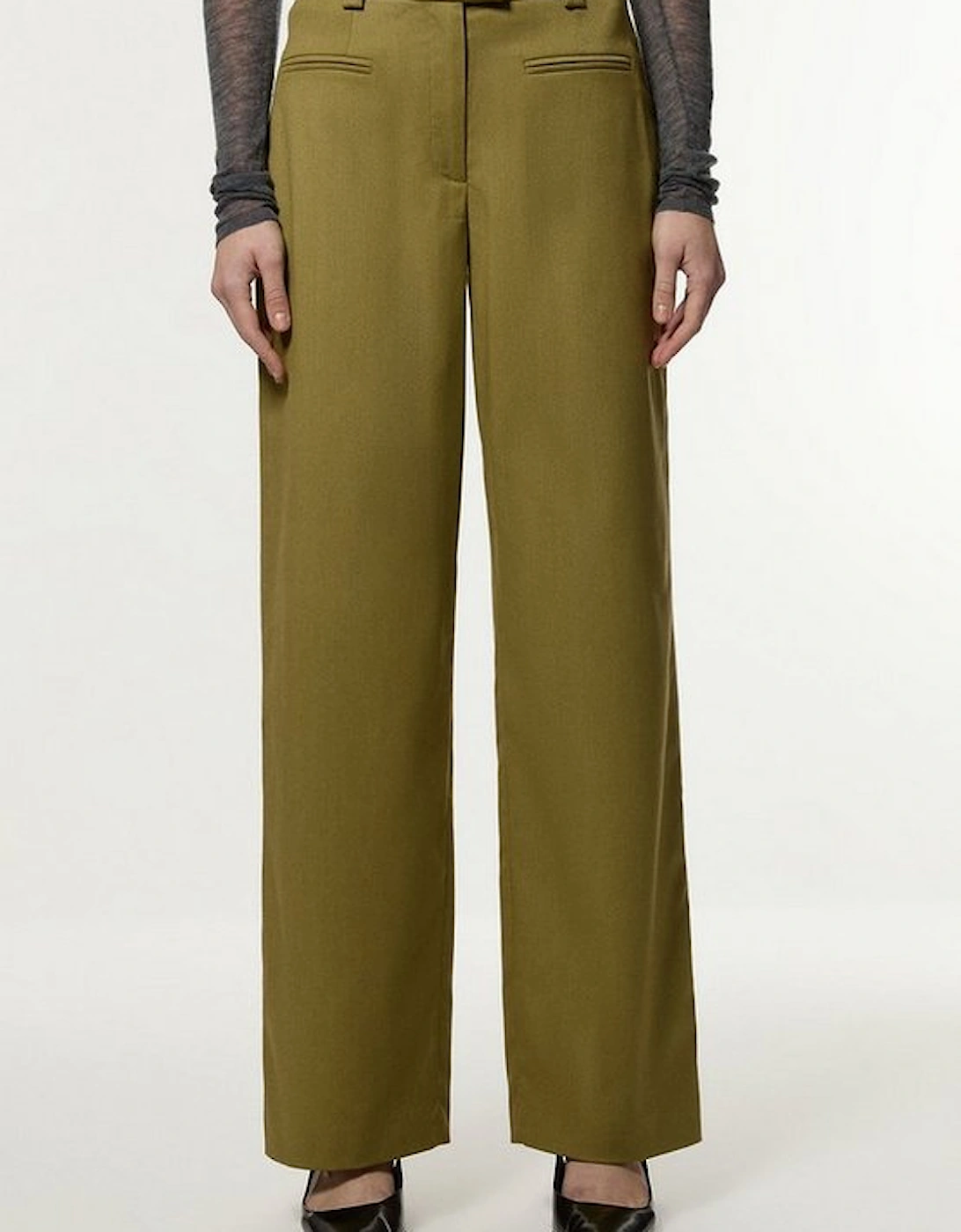 Soft Structured Tailored Wide Leg Trousers