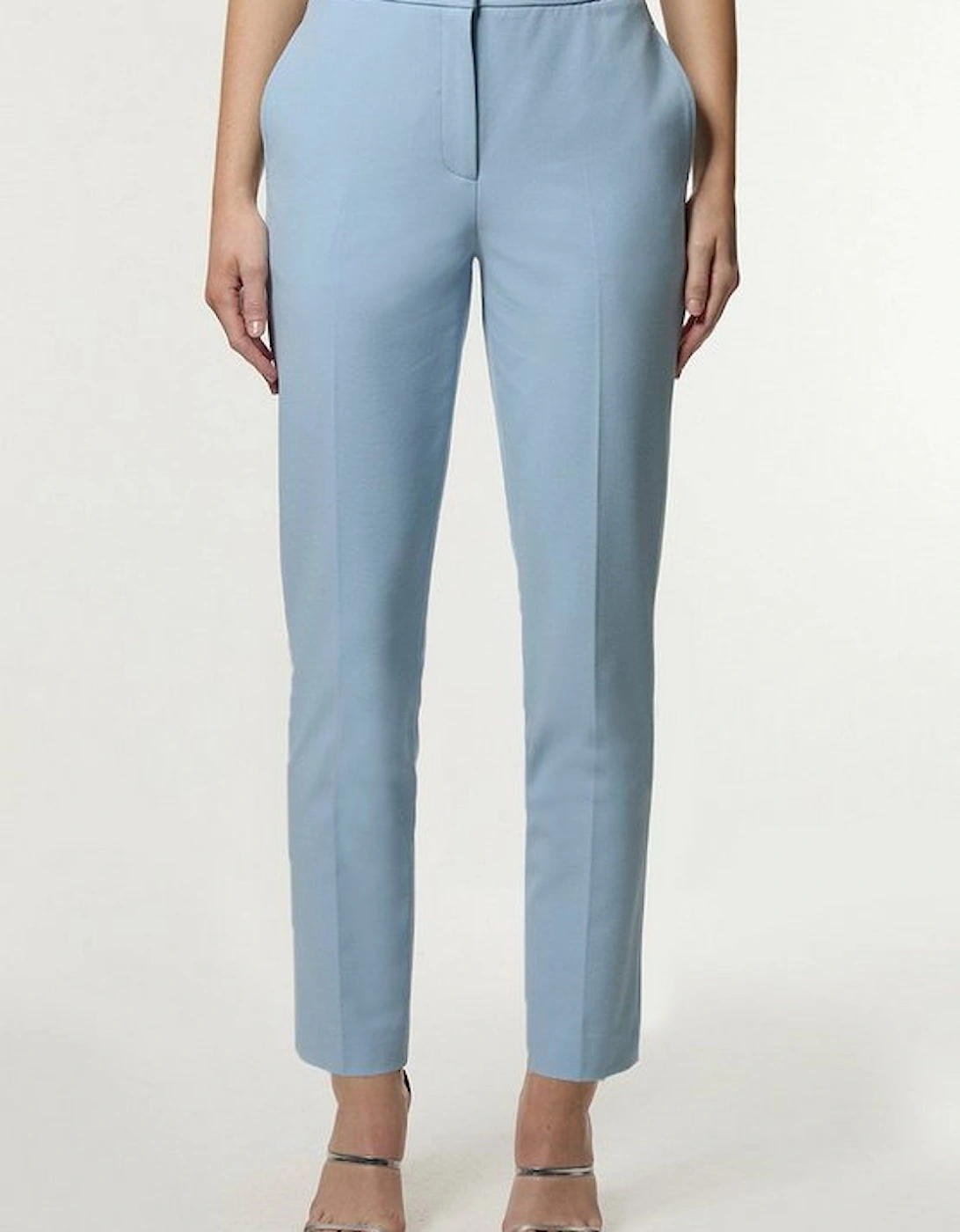 Compact Stretch Stab Stitch Tailored Straight Leg Trouser