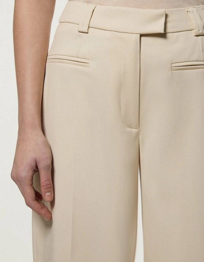 Soft Structured Tailored Wide Leg Trousers