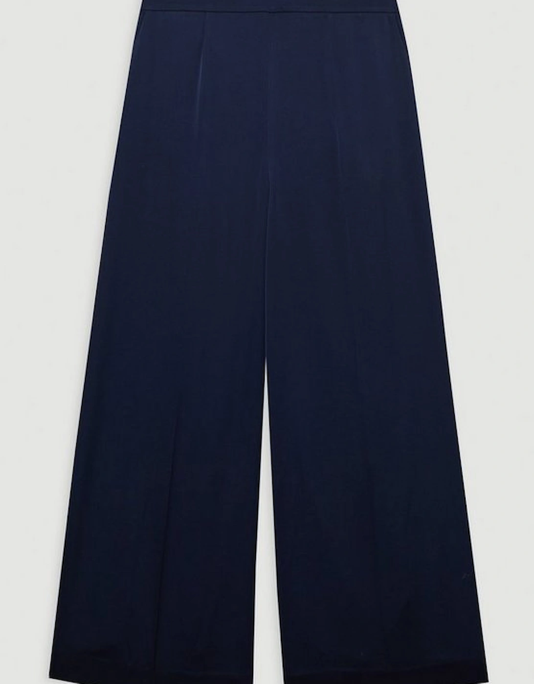 Plus Size Satin Back Crepe Wide Leg Woven Trouser