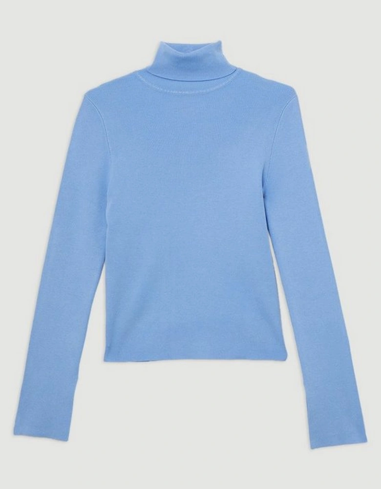 Viscose Blend Turtle Neck Knit Jumper