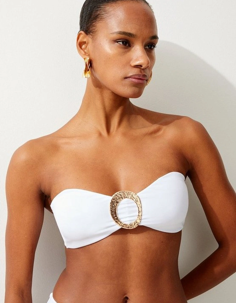 Slinky Trim Detail Detachable Strap Bikini Top