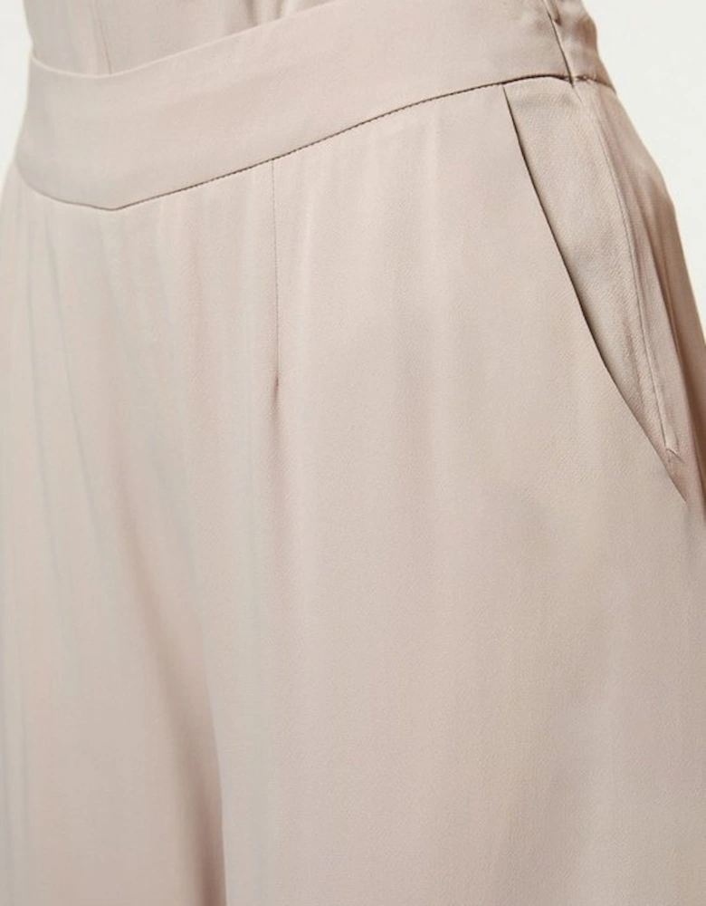 Satin Wide Leg Woven Trousers