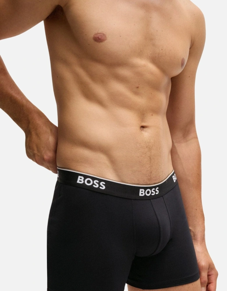 3-Pack Power Logo Boxer Briefs, Black