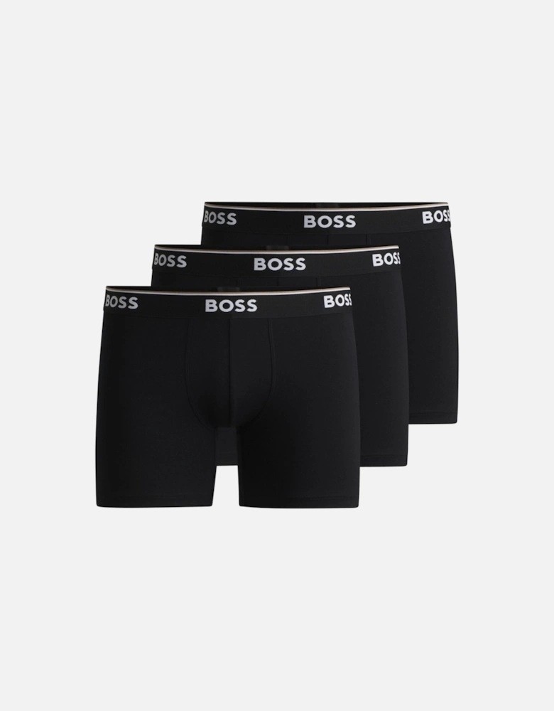 3-Pack Power Logo Boxer Briefs, Black