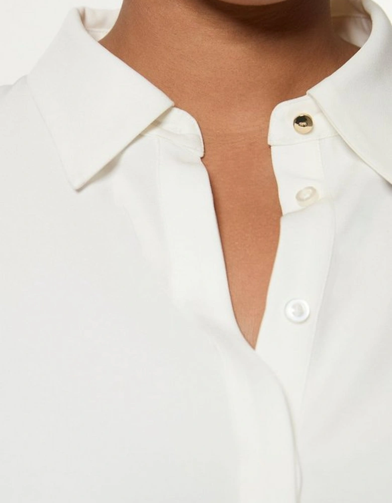 Plus Size Soft Tailored Contrast Tipped Shirt