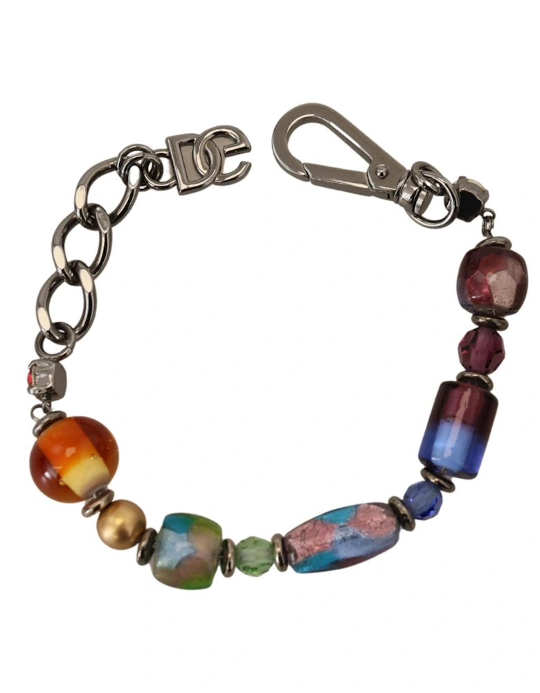 Multicolor Beaded Keychain Women - Silver Bracelets