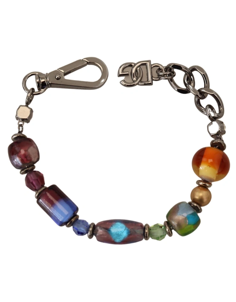 Multicolor Beaded Keychain Women - Silver Bracelets