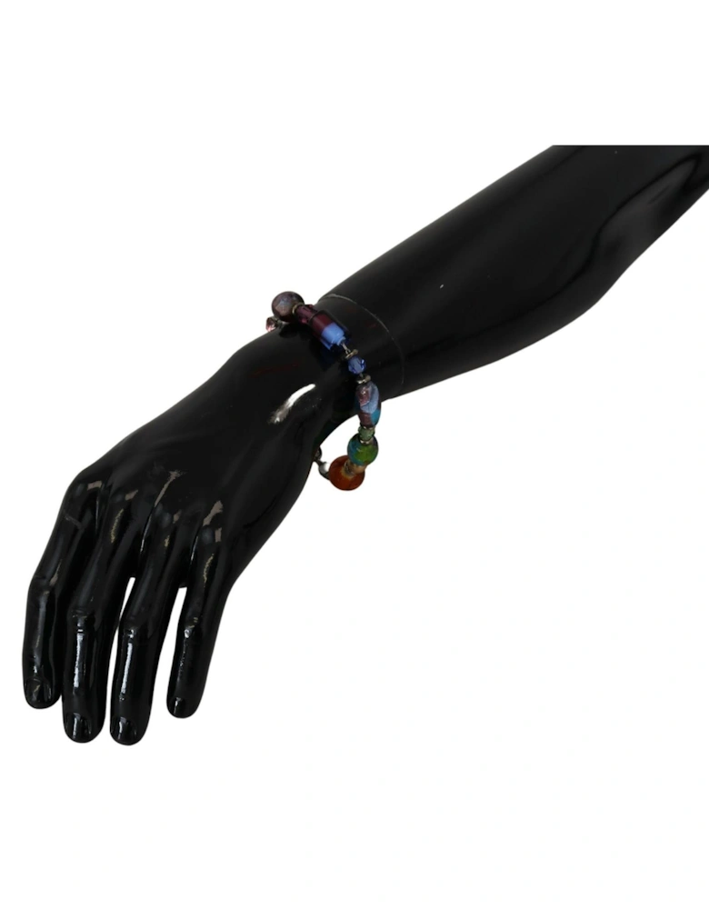 Multicolor Beaded Keychain Women - Silver Bracelets