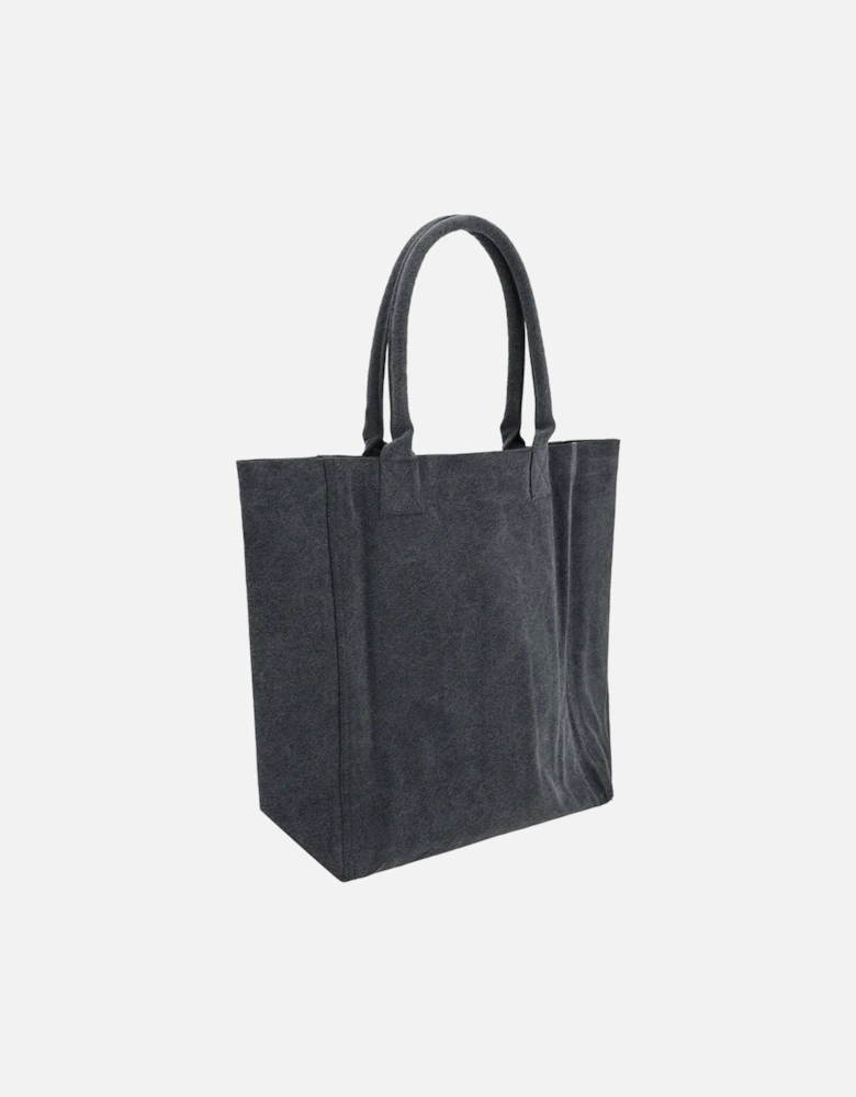 Cotton Tote Bag with Contrasting Logo Women - Gray Shoulder Bags