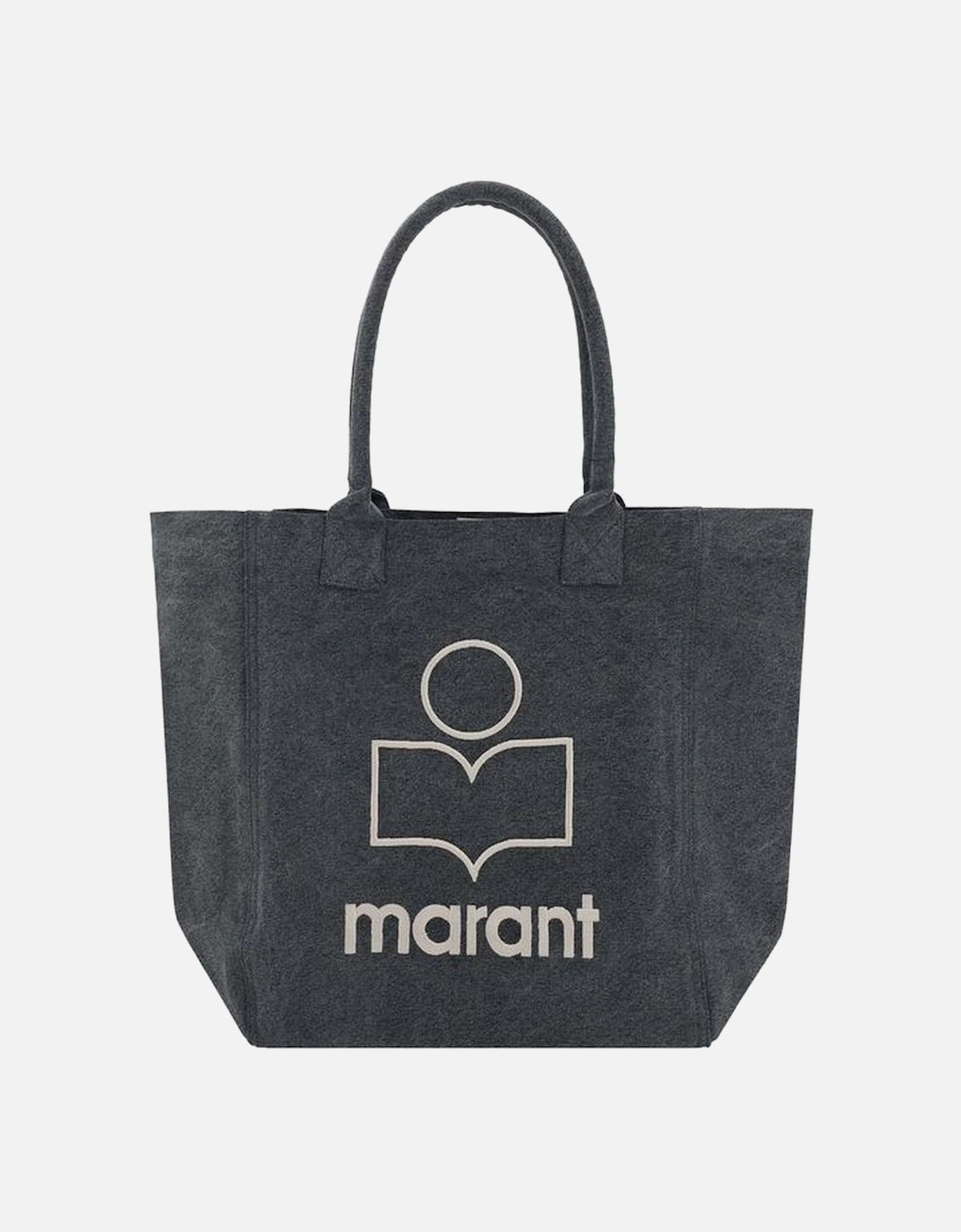 Cotton Tote Bag with Contrasting Logo Women - Gray Shoulder Bags, 5 of 4