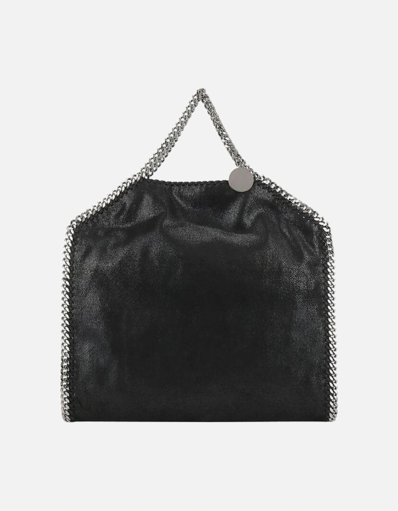 Fold Over Tote Handbag with Chains Women - Black