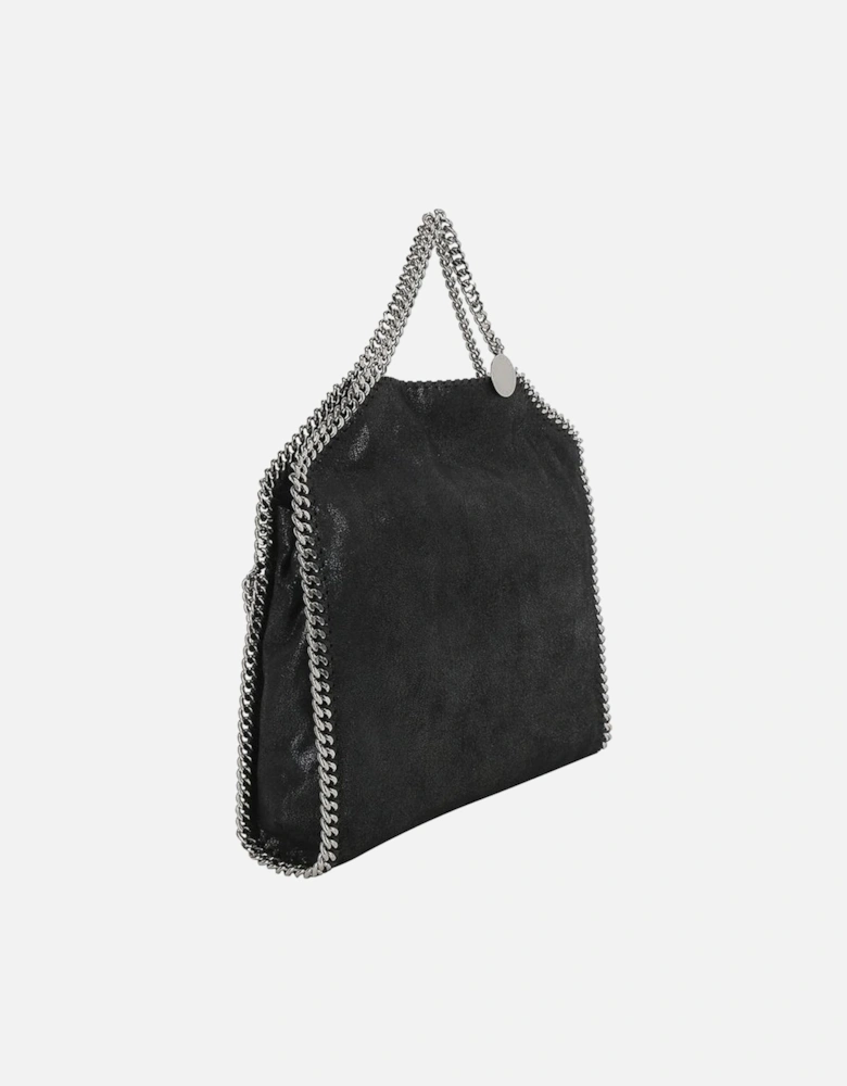 Fold Over Tote Handbag with Chains Women - Black