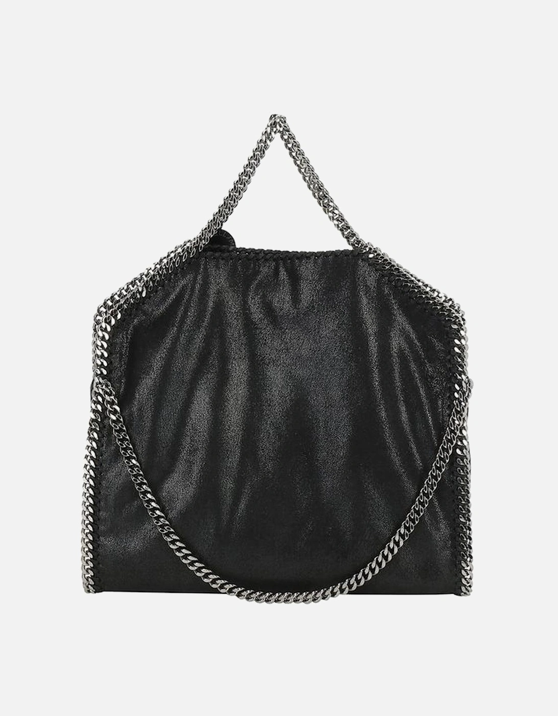 Fold Over Tote Handbag with Chains Women - Black