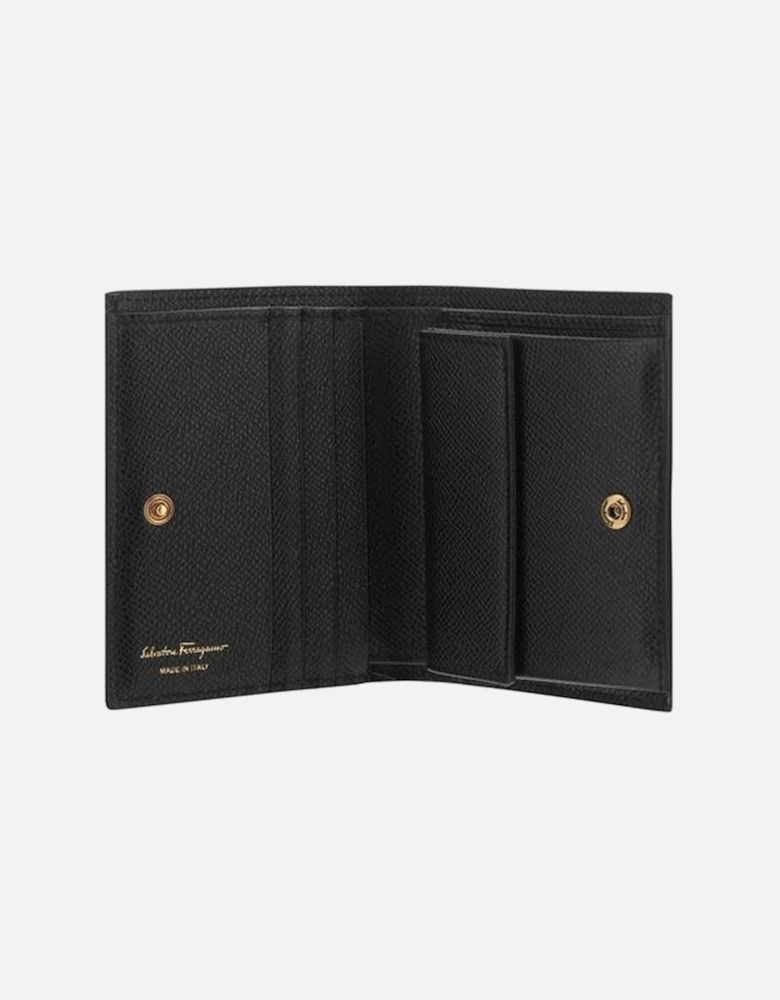 Calfskin Wallet with Coin Pocket and Card Slot Women - Black