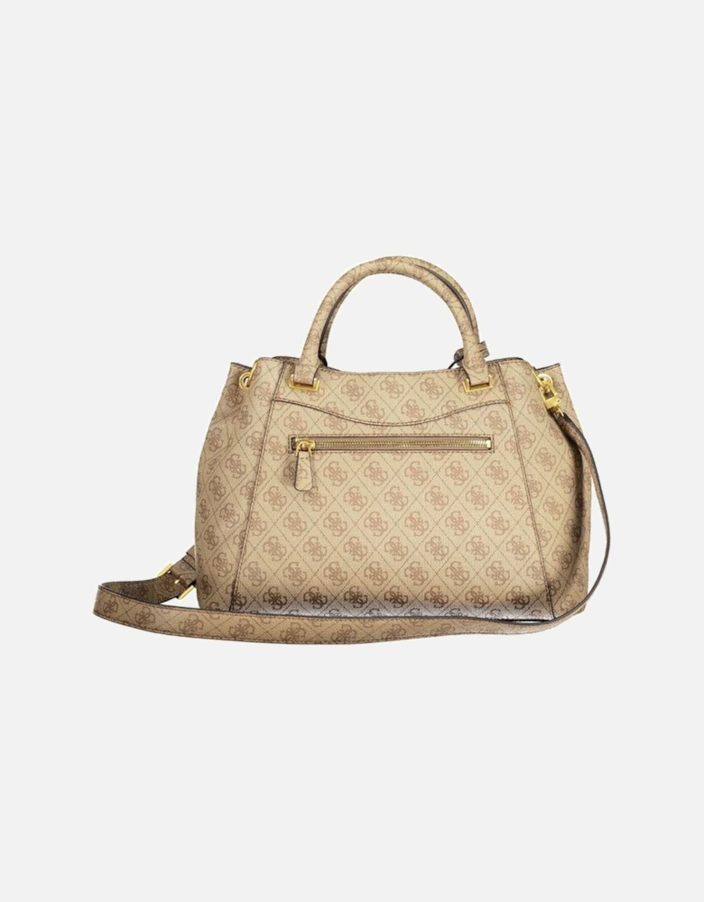 Logo Bag with Adjustable Strap and Protective Feet Women - Beige