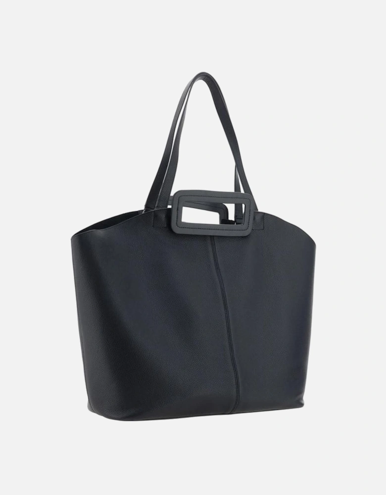 Calfskin Grande Shoulder Bag with Sculptural Handles Women - Black
