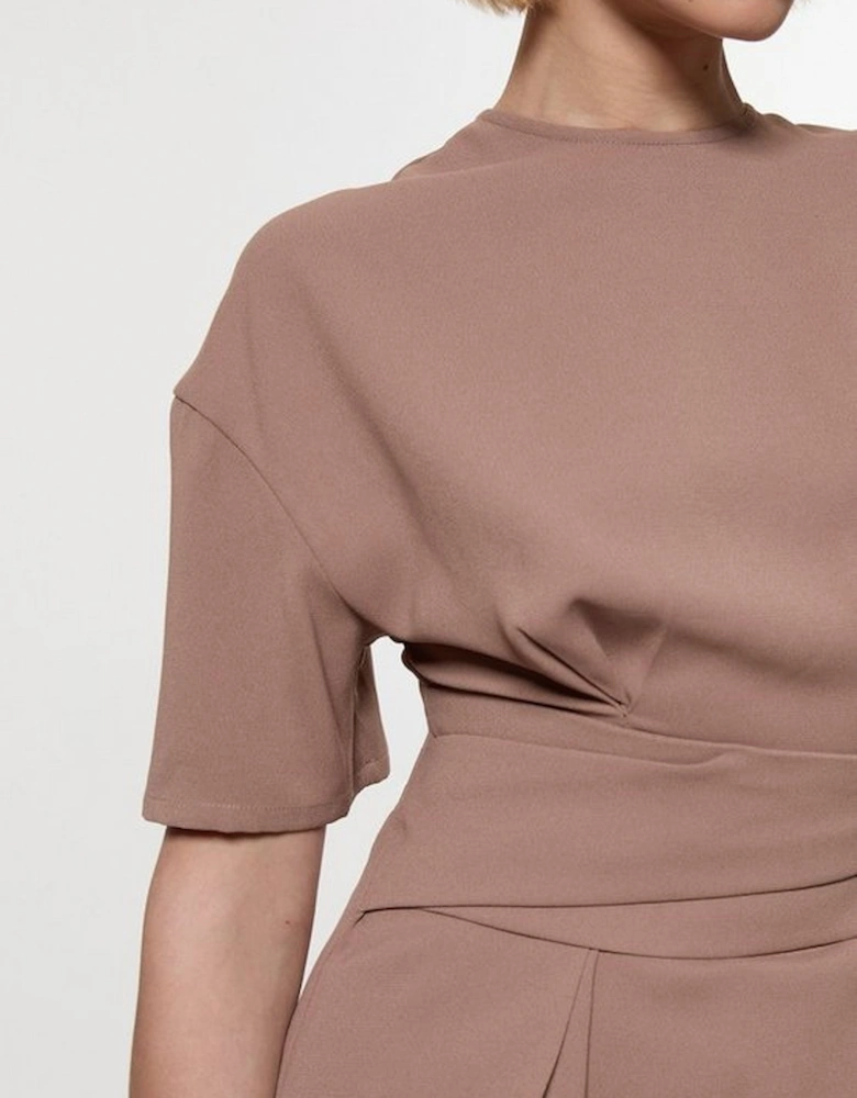 Satin Back Crepe Wrap Top