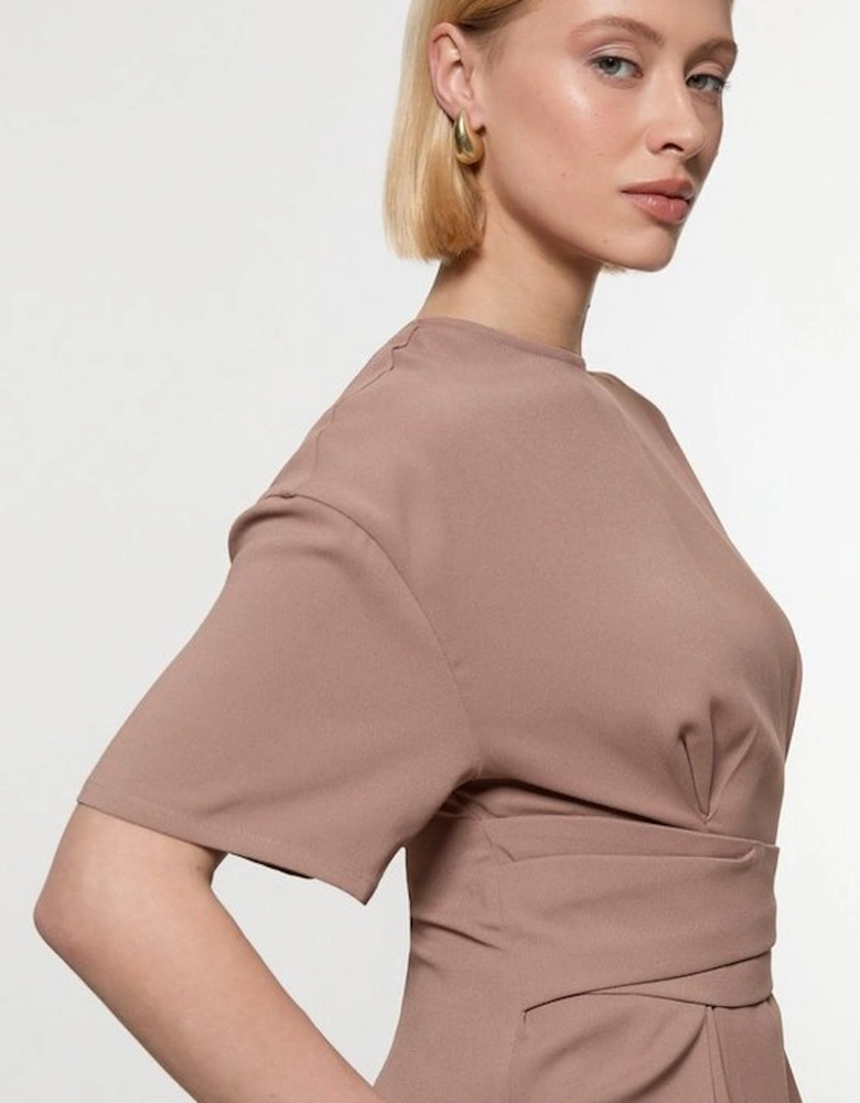 Satin Back Crepe Wrap Top