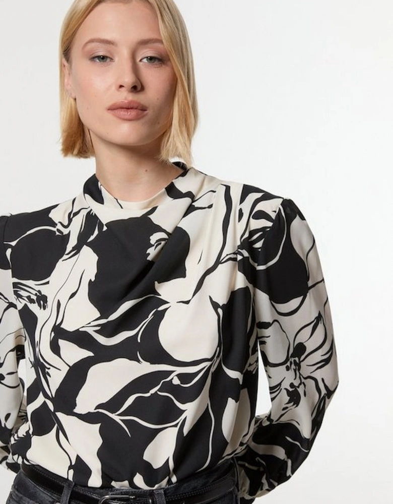 Printed Woven High Neck Blouse