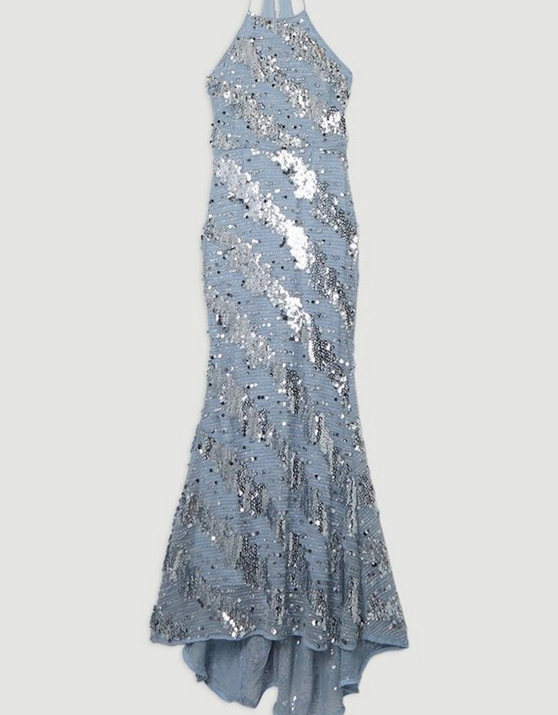 Placed Sequin Fishtail Maxi Dress