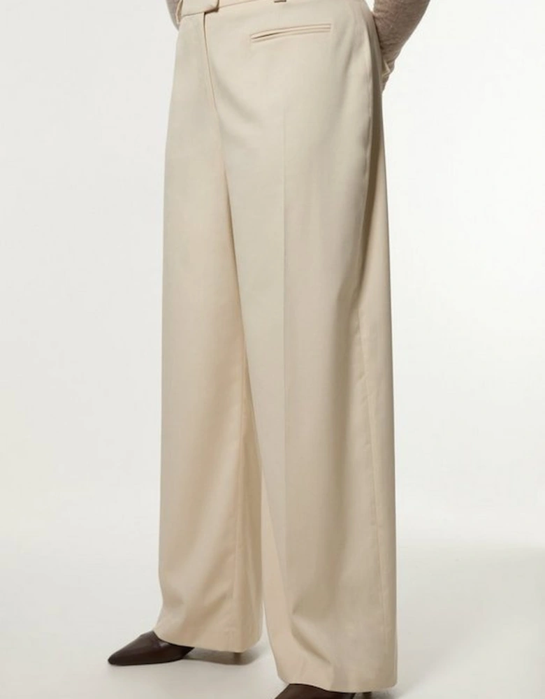 Plus Size Soft Structured Tailored Wide Leg Trousers