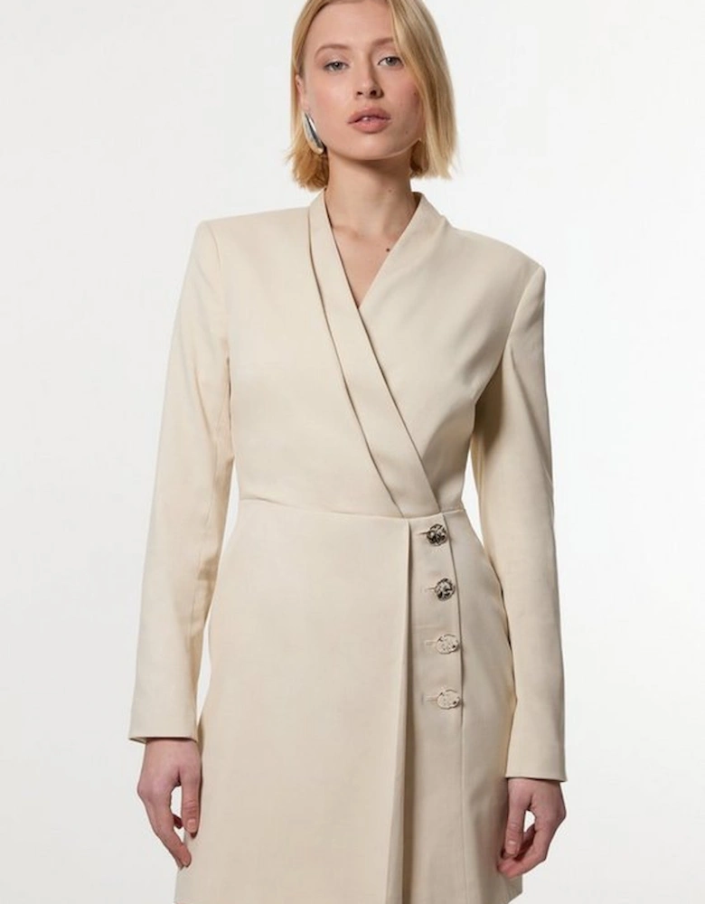 Soft Structured Tailored Wrap Blazer Dress