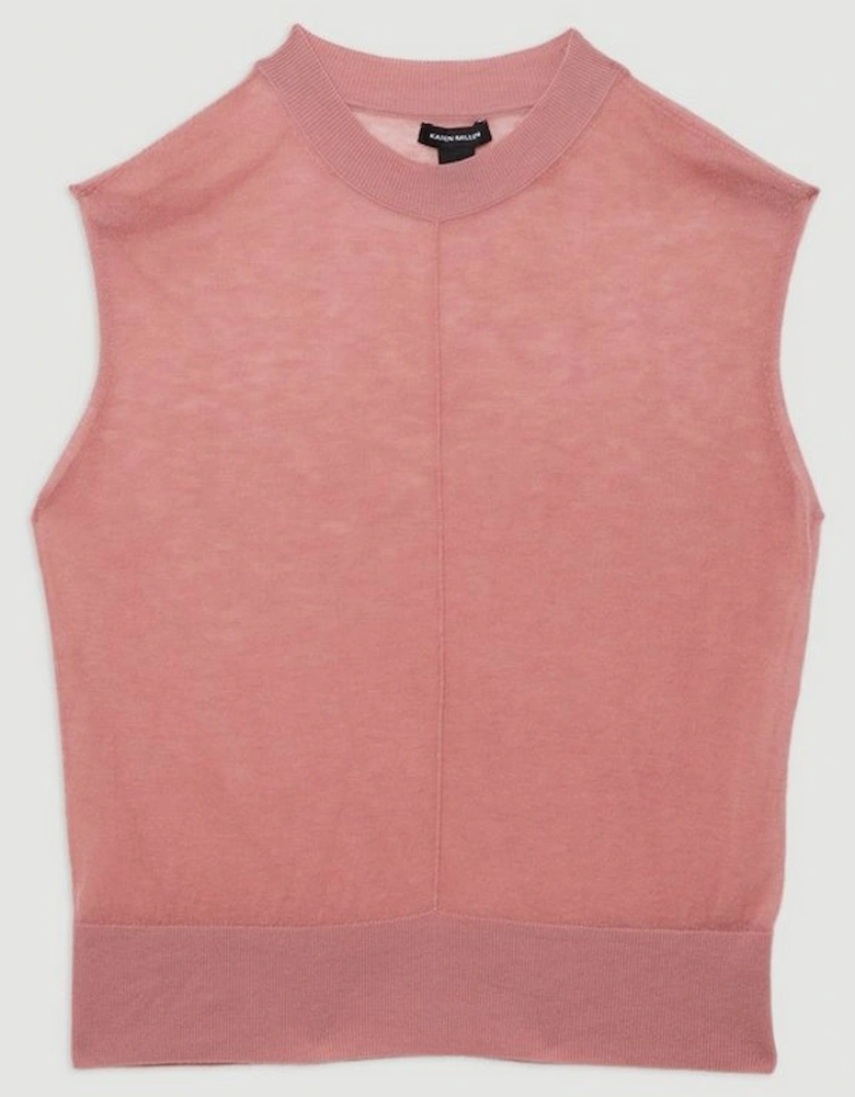 Sheer Wool Knit Tank Top