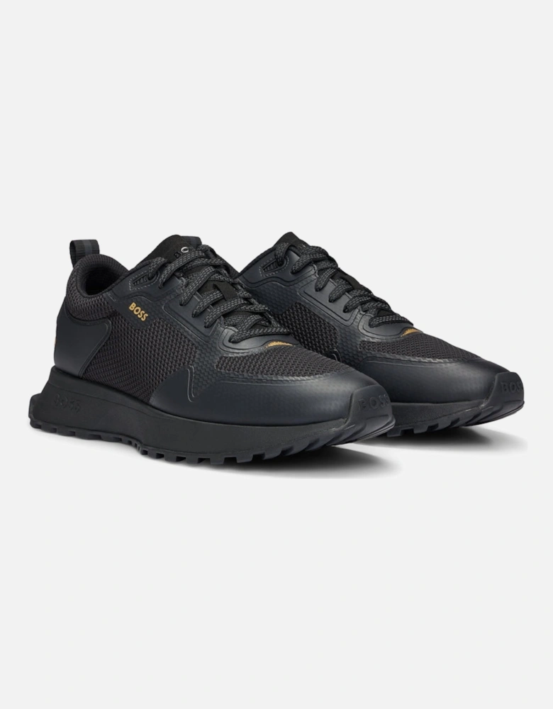 "Jonah" Runner Mixed-Material Trainers, Black