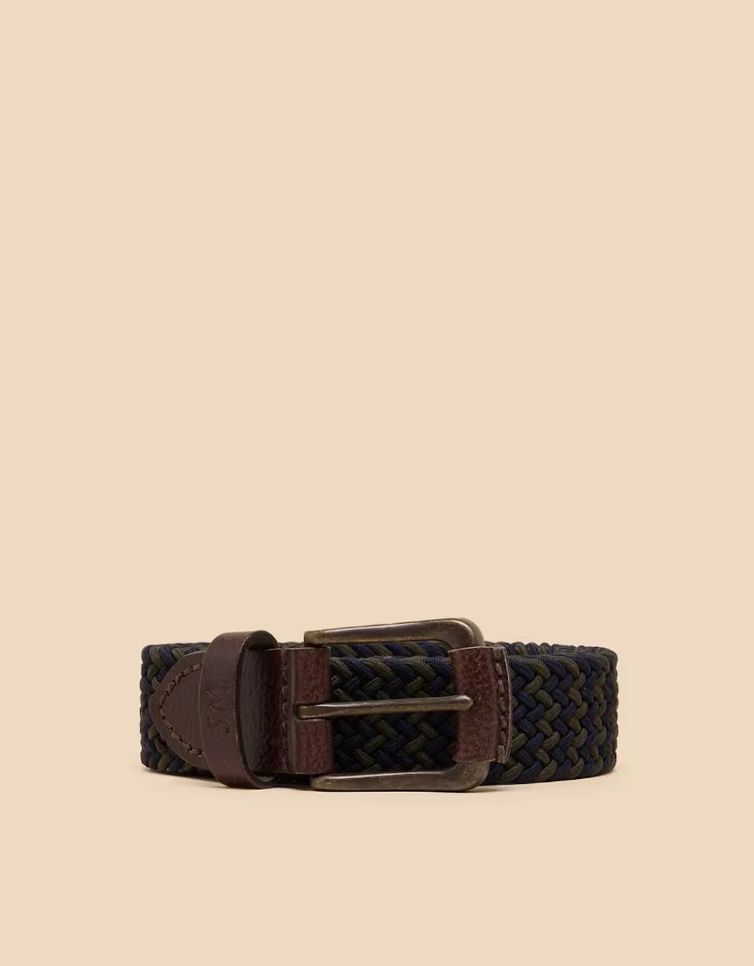 Men's Woven Elasticated Belt Navy Multi, 4 of 3