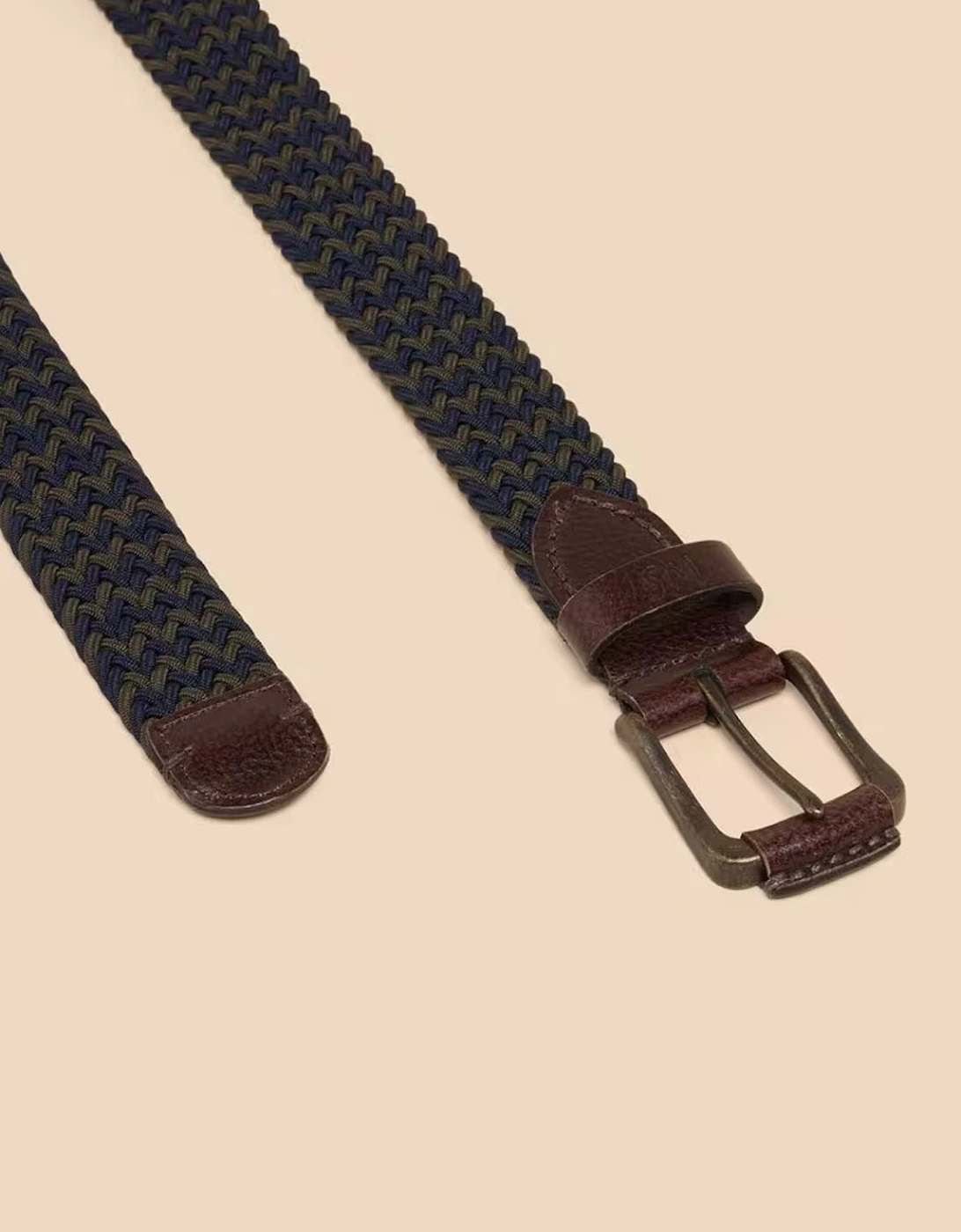 Men's Woven Elasticated Belt Navy Multi