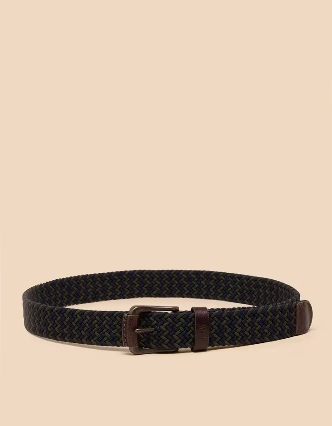 Men's Woven Elasticated Belt Navy Multi