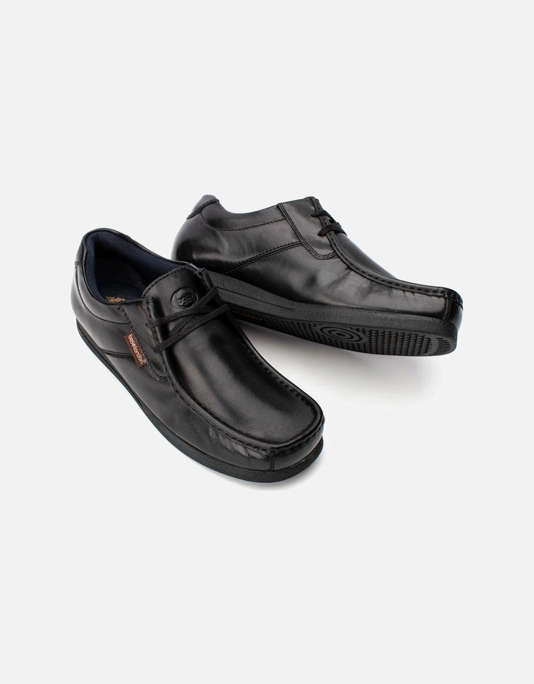 London Men's Event Waxy Leather Shoe In Black