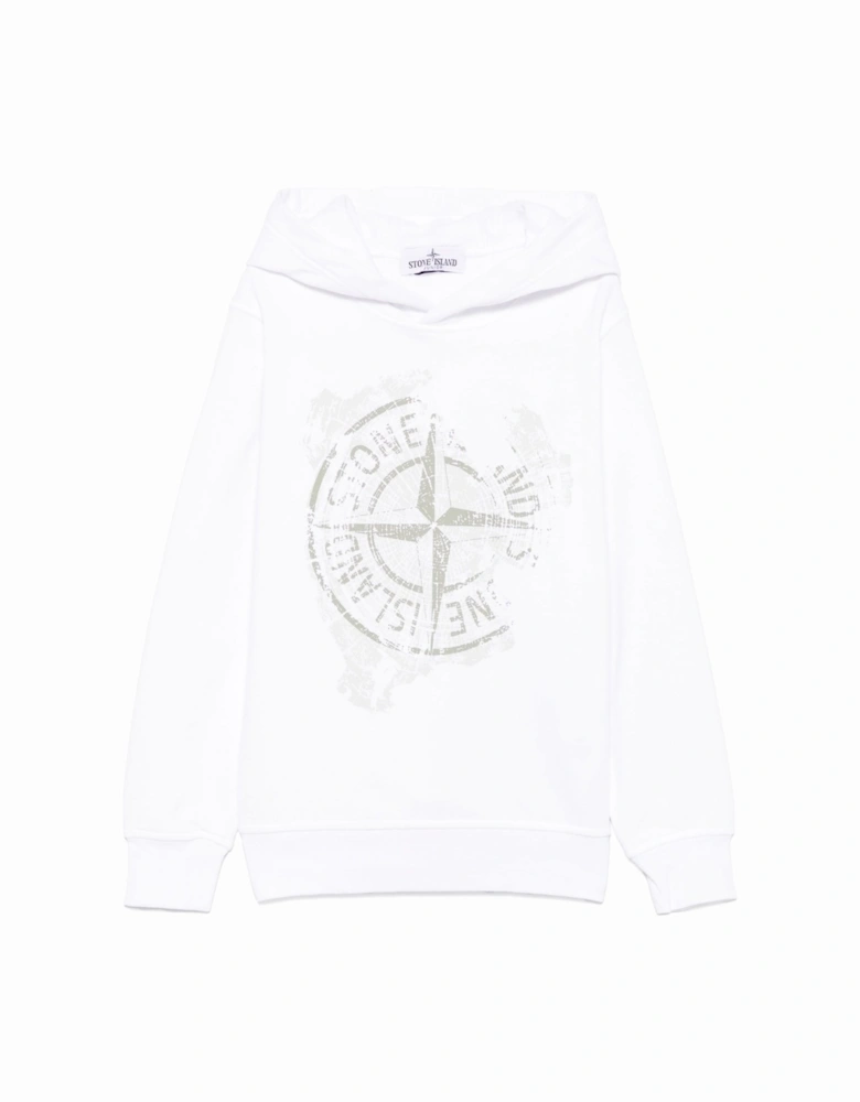 Kids Pullover Compass Hoodie White