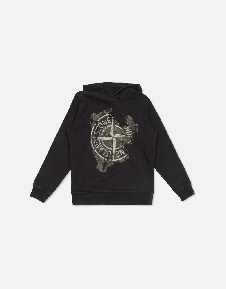 Kids Compass Pullover Hoodie Black