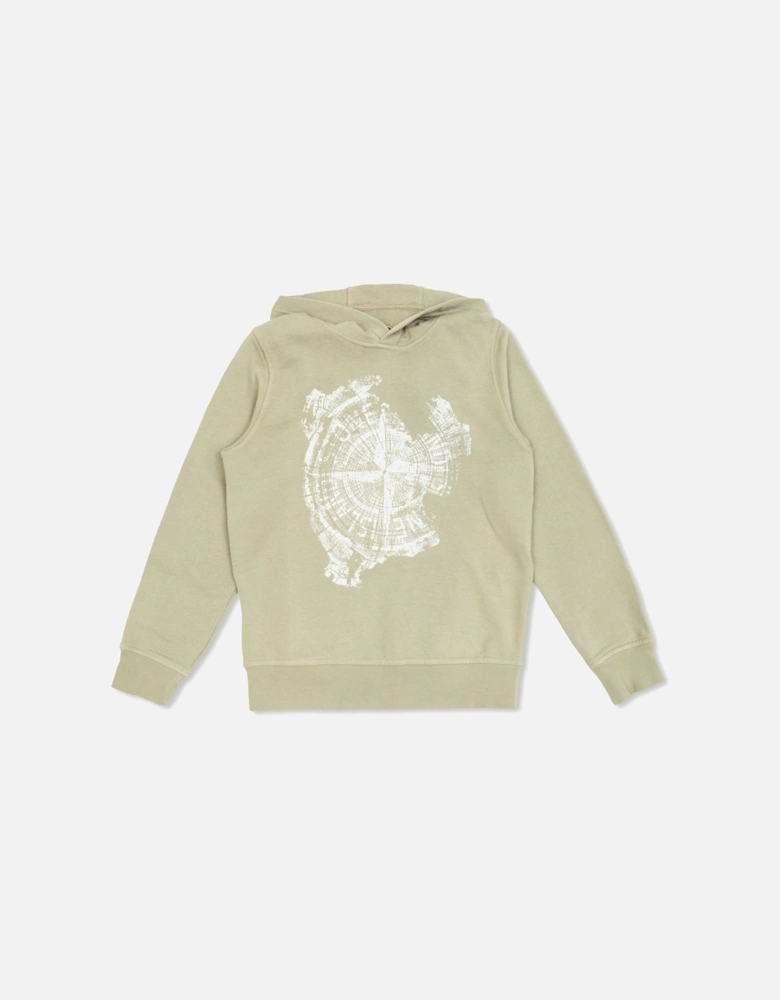 Kids Compass Pullover Hoodie Beige