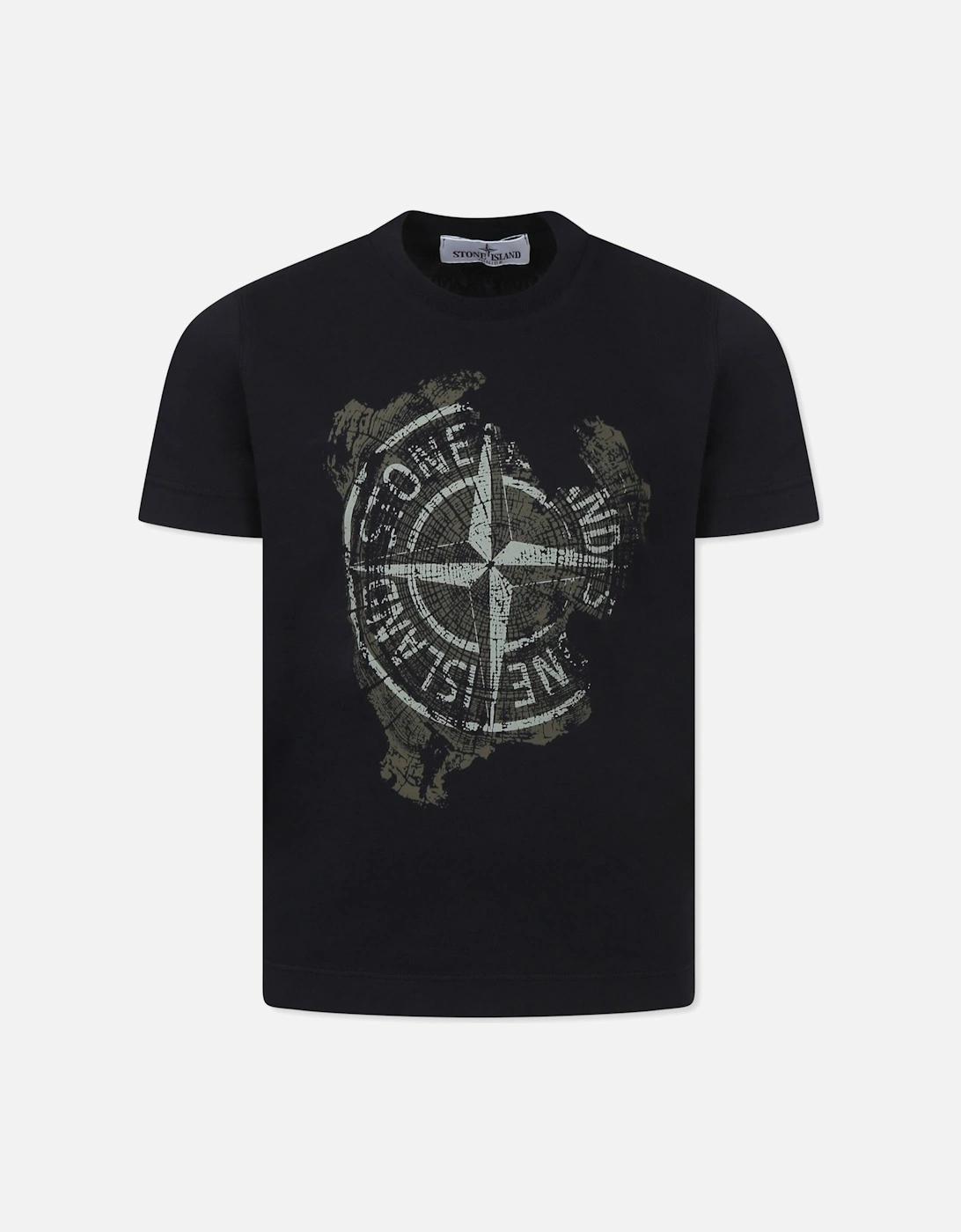 Kids Compass Print T-Shirt Black, 4 of 3