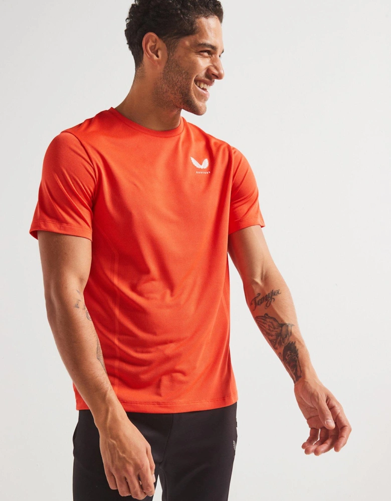 Mens Training Apex Enginee Knit Short Sleeve T-Shirt - Red