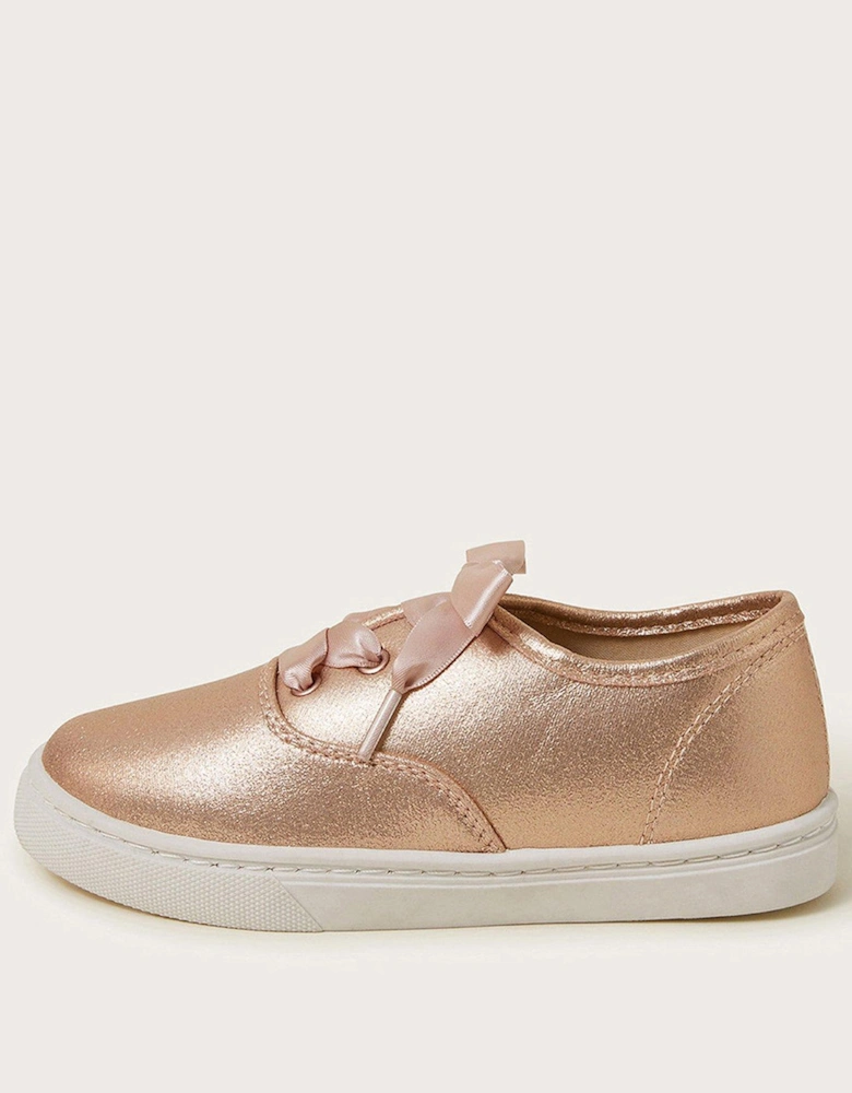 Girls Shimmer Party Shoes - Rose Gold