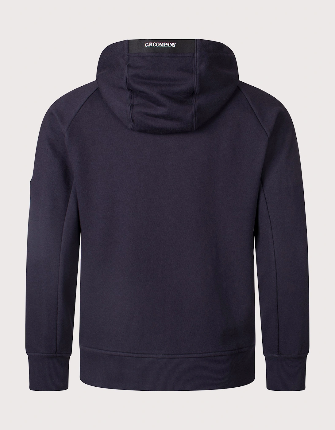 Diagonal Raised Zip Through Hoodie