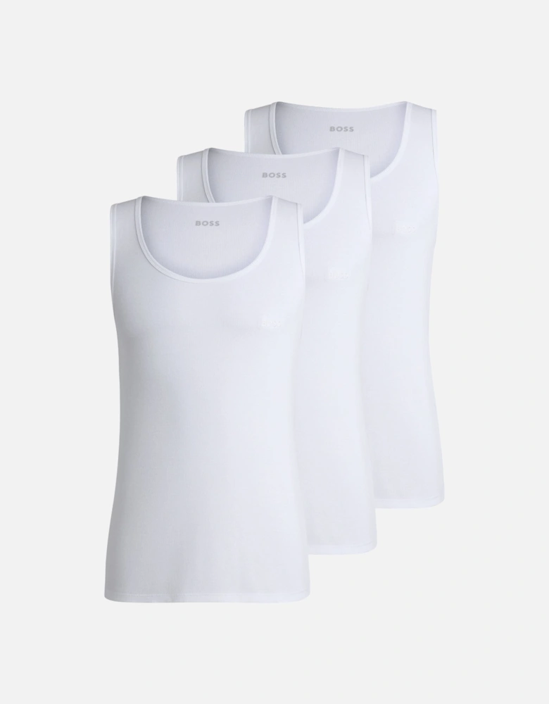 3-Pack Ribbed Tank Tops, White