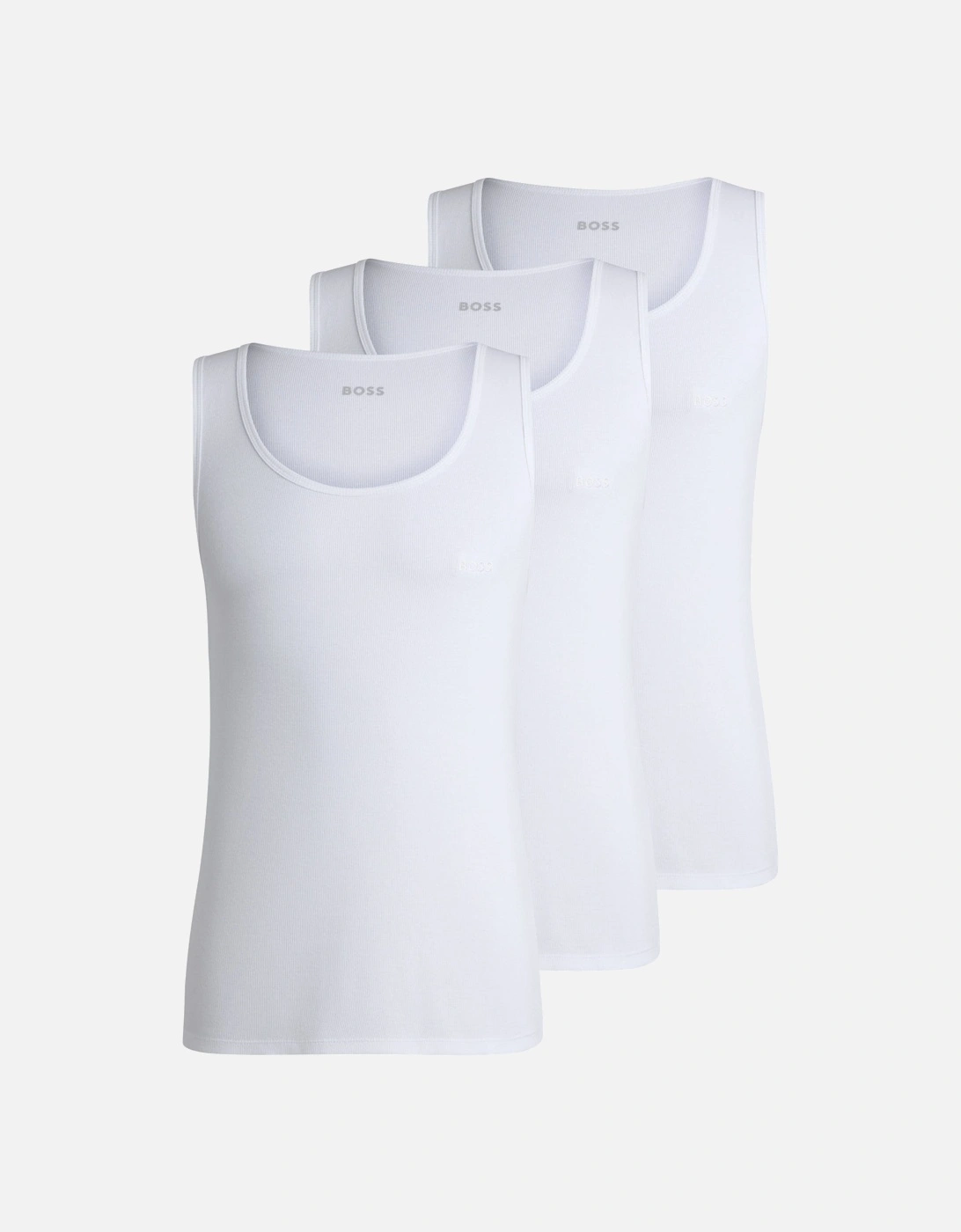 3-Pack Ribbed Tank Tops, White, 2 of 1