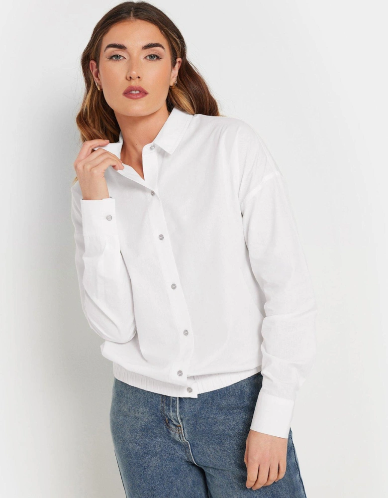 Elasticated Hem Shirt - White