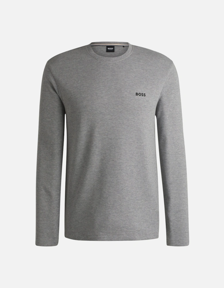 Waffle Style Long-Sleeve T-Shirt, Medium Grey