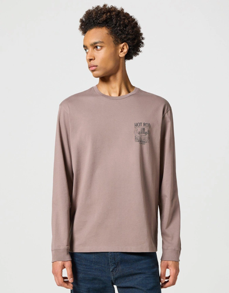Small Sign Off Logo Long Sleeve T-Shirt - Brown
