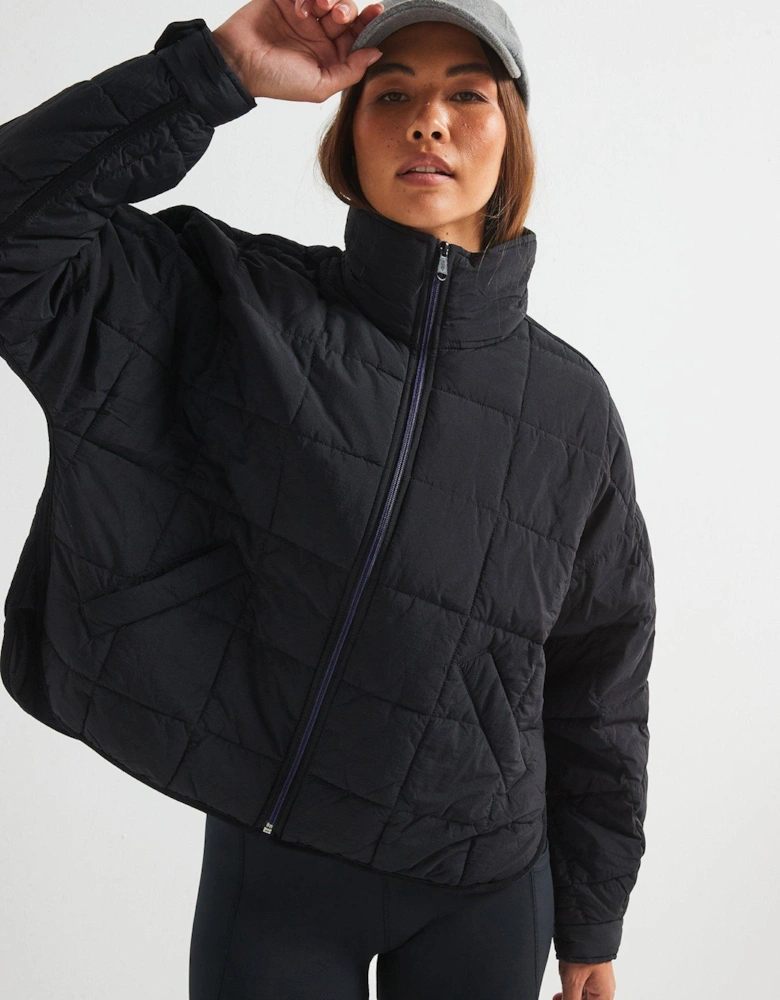 Womens Pippa Packable Puffer Jacket - Black