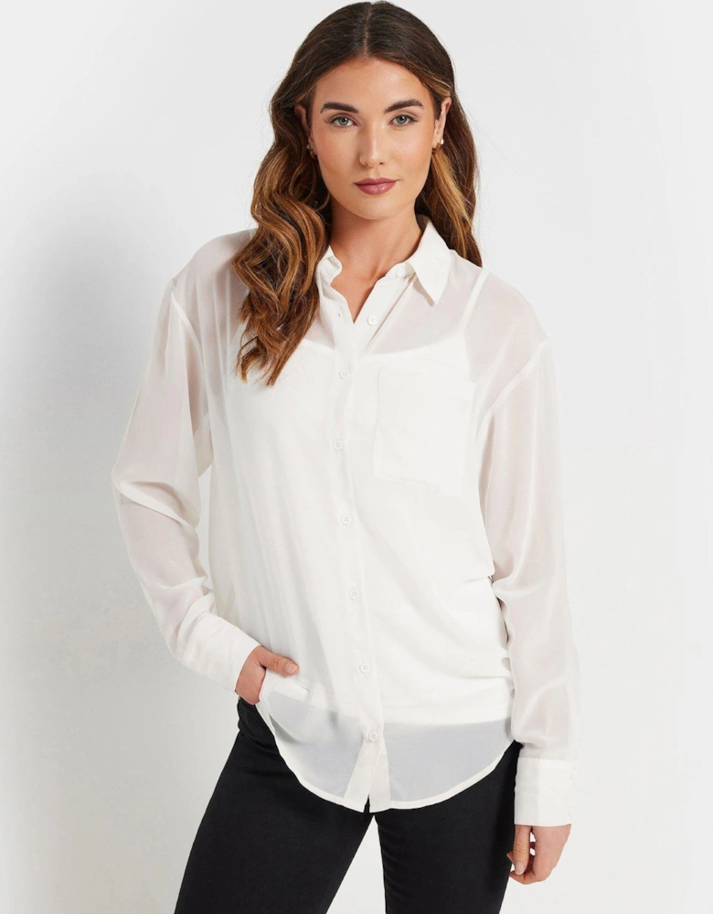 Georgette Sheer Shirt - Ivory