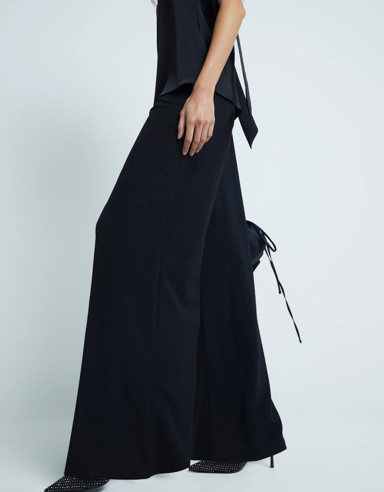 Pleated Wide Leg Trouser - Black