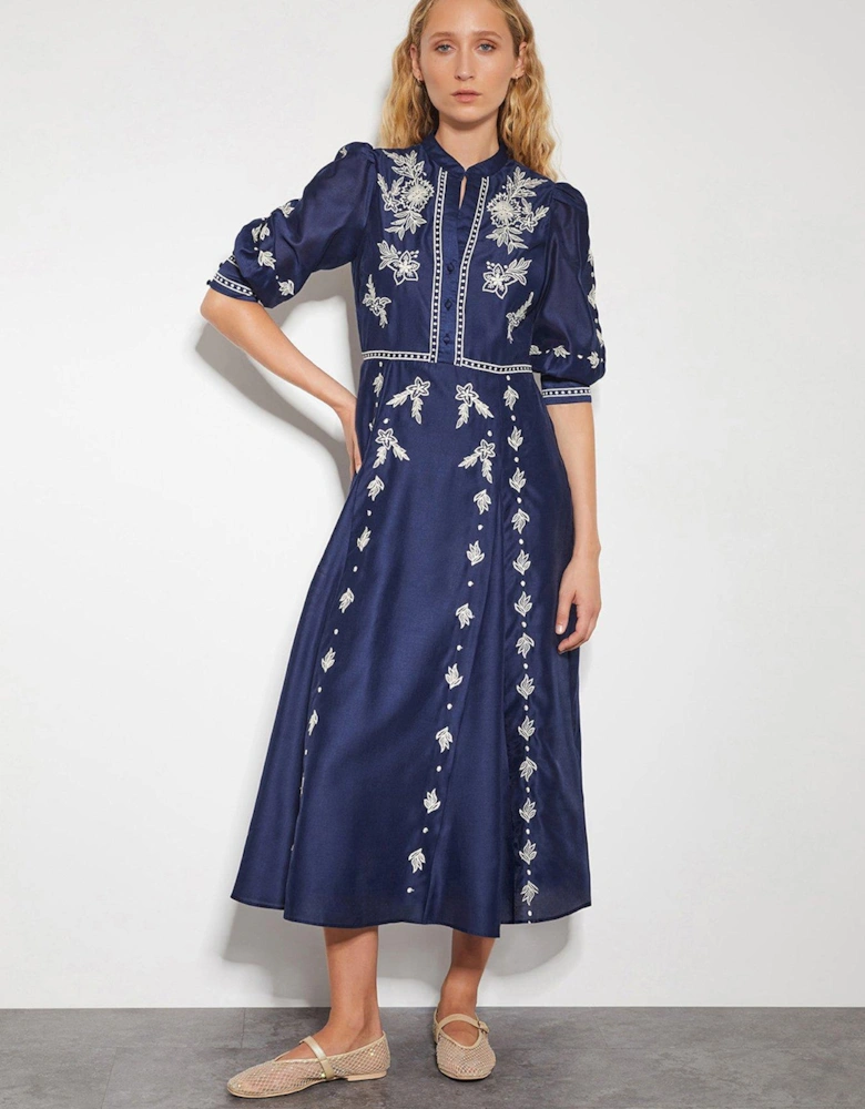 Nadia Shirt Dress - Navy